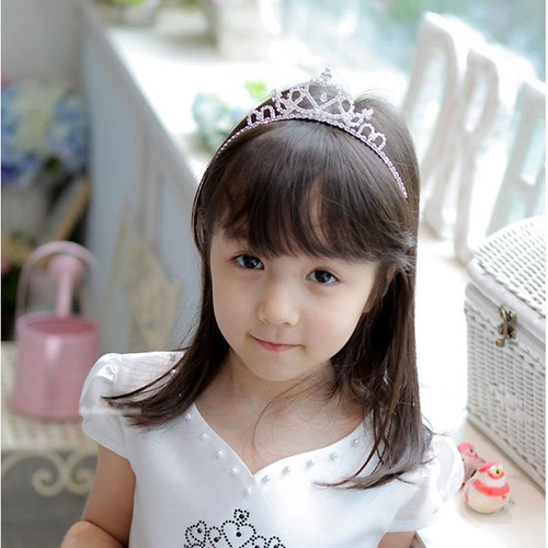 Cute Little Girl Rhinestone Princess Crown Headband Tiara Hair