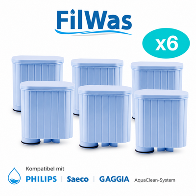 6x FilWas Wasserfilter passend für Saeco SM5460 SM5470 SM5471