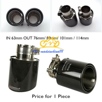 Car Exhaust Tip Throat Muffler Tail Pipe Inner 63mm Outlet 76mm 89mm 101m 114mm