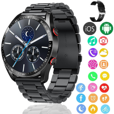 Smart Watch 2 Bands IP67 Heart Rate Fitness Tracker Metal Smart Wristwatch Gift