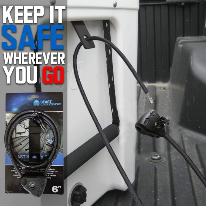 Cable Lock And Bracket In One! Compatible With Yeti  Rtic Co