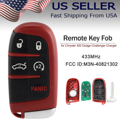 for Chrysler 300 Dodge Challenger Charger 2011 - 2018 Smart Remote Key Fob Red