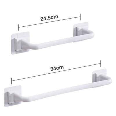 Self Adhesive Towel Rod Bar Wall Bath Towel Holder Rail Rack Kitchen Bathroom