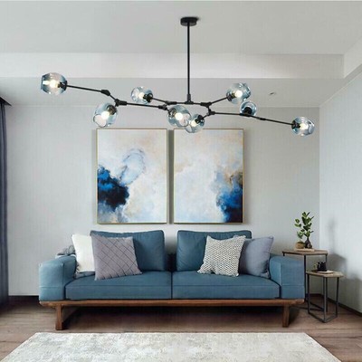 Nordic Molecule Glass Chandeliers 8-Head Sputnik Pendant Lamps Ceiling Fixtures