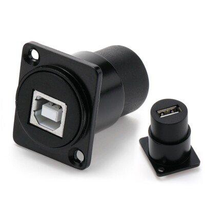 D Type Metal USB2.0 Type B to A Female Printer Connector Panel Mount Socket