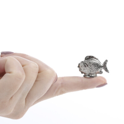 Bulk Package of 12 Ultra Miniature 7/8'' Silver Pewter Fish