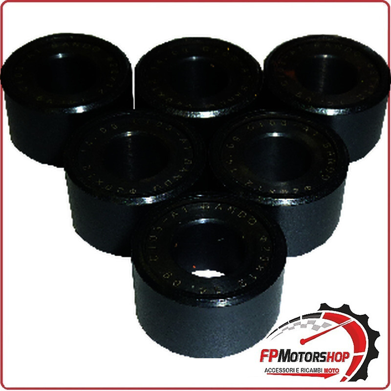 KIT 6 RULLI MASSETTE VARIATORE PER SCOOTER 20x12 14G MAJESTY 125/150 MAXSTER