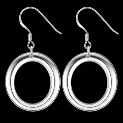 925 Sterling Silver Beautiful circle earrings for women designer jewelry wedding