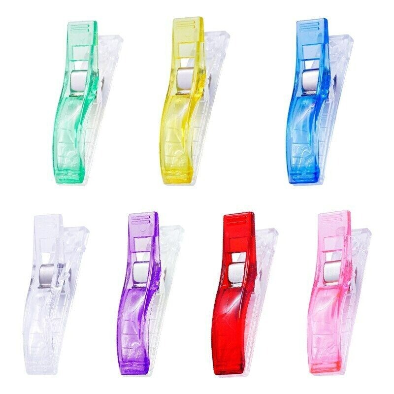 50Pcs Large Sewing Clips Fabric Clips Jumbo Wonder Clips Office Clamps 7 Color