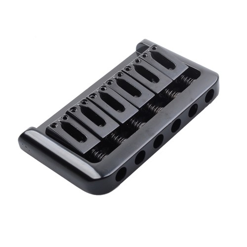1Pcs Black Top Load 6 String Saddle Guitar Bridge for