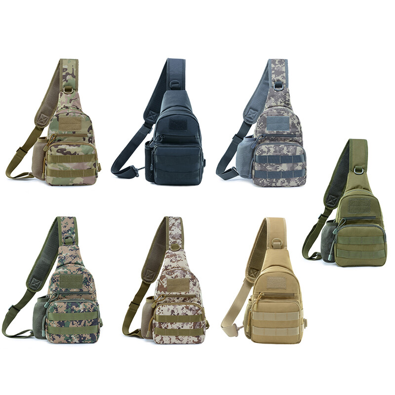 Tactical Sling Crossbody Backpack with Water Bottle Holder Military Chest Bags