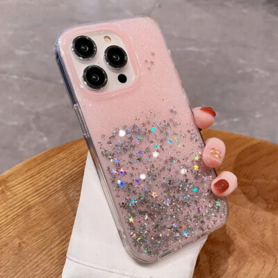 Hülle für iPhone 16 15 14 13 Pro Max 12 11 XR 8 Glitzer Silikon Handy Case Cover