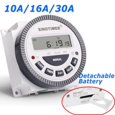 230V Digital Timer Switch Weekly Programmable 7 Day Voltage Detachable 220V
