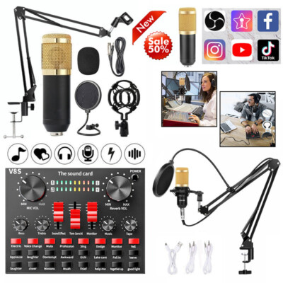 Microphone with Studio Recording Headphone Set Podcast Music Mixer Equipment Kit