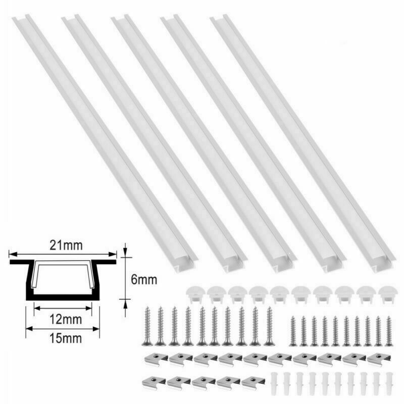 5er LED Aluprofil Aluminium Profile 1m Alu Schiene Leiste f. LED