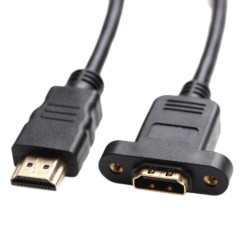 HDMI Male to Female With Screw Panel Mount V1.4 1080P Extension Cable F