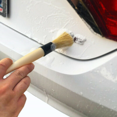 10" Natural Boar Hair Auto Detailing Brushes Car Detail Cleaning Brush Tools
