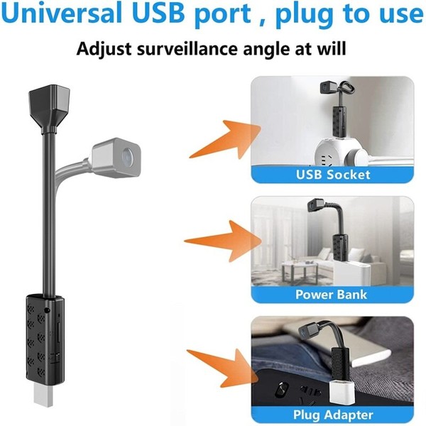 Flexible USB surveillance camera with adjustable angles.