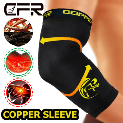 CFR Copper Elbow Brace Support Compression Sleeves Arthritis Tendonitis Pain US
