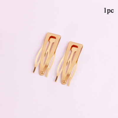 2Pcs Double-grip Hair Clip Metal Snap Barrettes Non-slip Side Clip BB Hairpin  