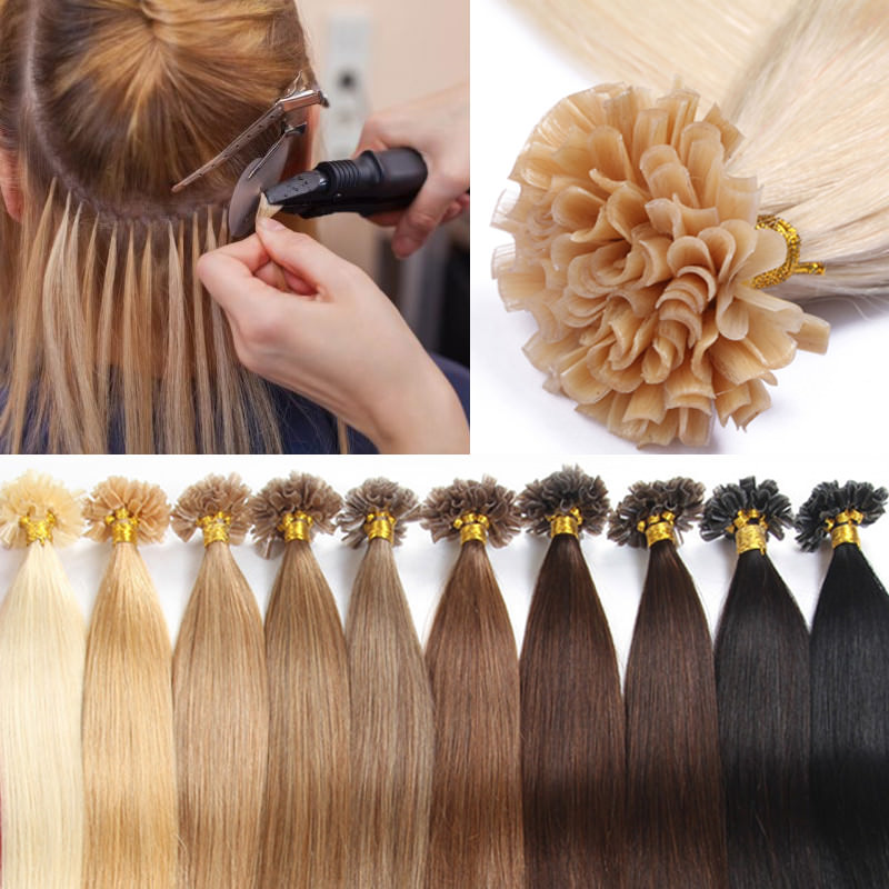 100s Fusion Keratin Pre Bonded Nail U Tip Real Remy Human Hair