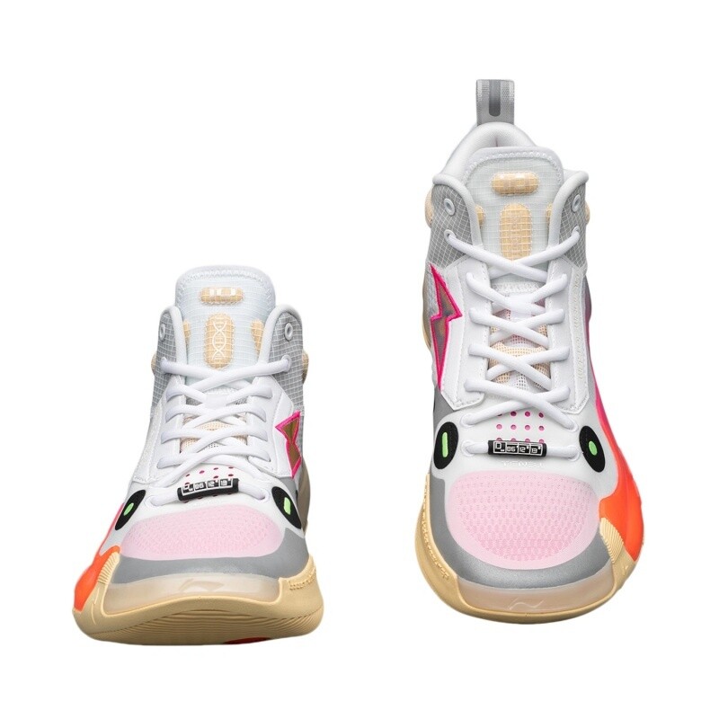 Pre-owned Li-ning Way Of Wade 10-blosso Men's Mid Top Basketball Shoes Abas115-1 In White