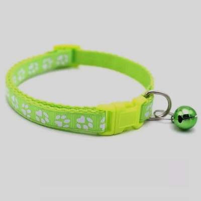 Adjustable Buckle Cat Collar Bell Paw Print Kitten Puppy Pet Cute Collars