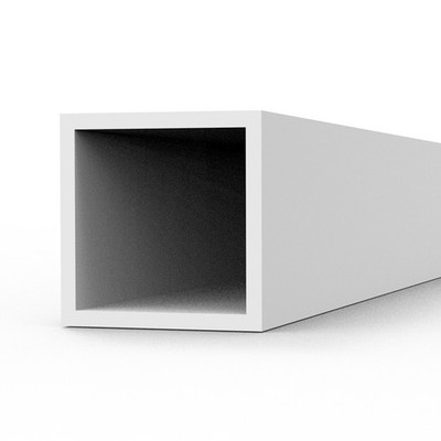 Tubo di stirene cavo quadrato 4,00 x 350 mm, spessore parete 0,7 mm - 3 unità...