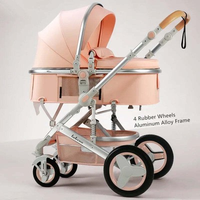 Belecoo Lightweight Luxury Baby Stroller 3 in 1 Portable High Landscape Reversib