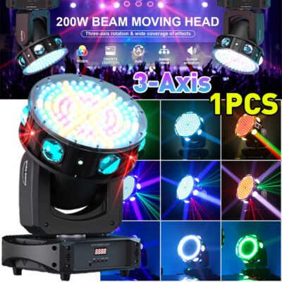 200W 3-Axis Moving Head Light Beam W/Laser RGBW DMX Wash Stage Lighting DJ Disco