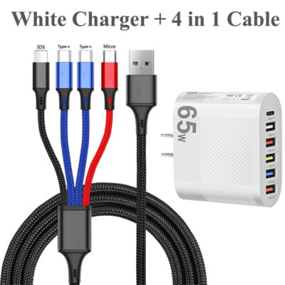 4 in 1 Fast USB Charging Cable Universal Multi Function Cell Phone Charger Cord