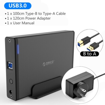 ORICO 3.5'' Sata USB 3.0 Hard Drive Disk External Enclosure Aluminum Case SSD HDD