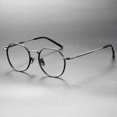 Titanium Polygon Eyeglass Frames Ultralight Retro Demo Lens 2083 RX Aurovila C