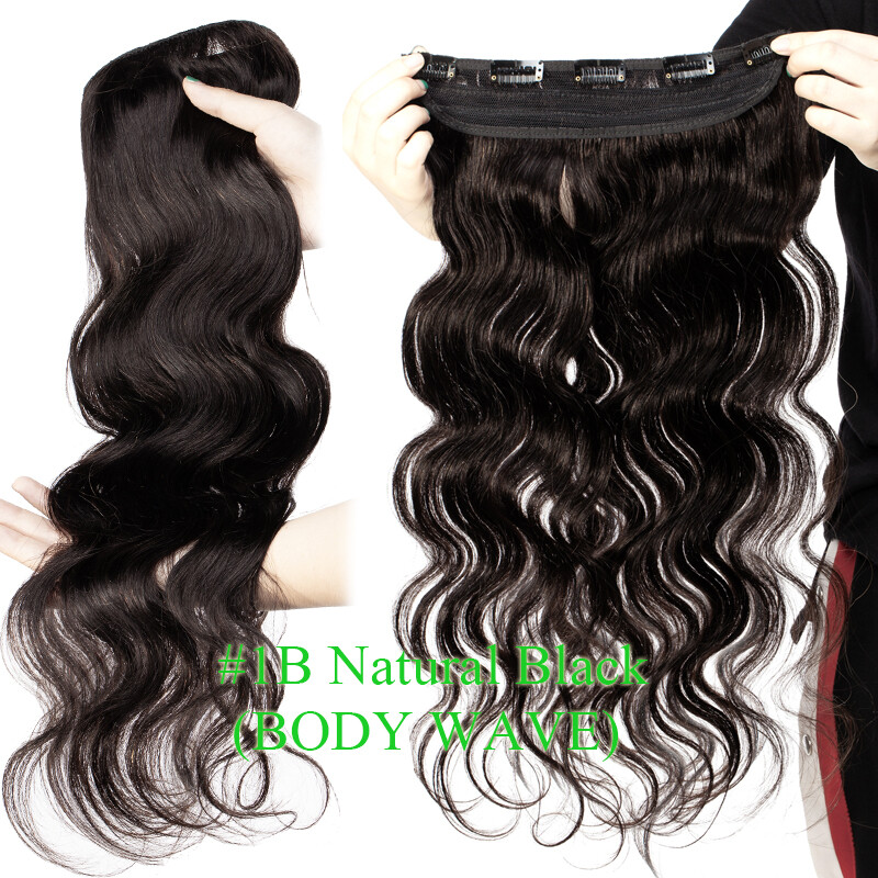 Icy 12"-24" Real Remy Human Hair Extensions Clip In One Piece 3/4 Full Head Curl