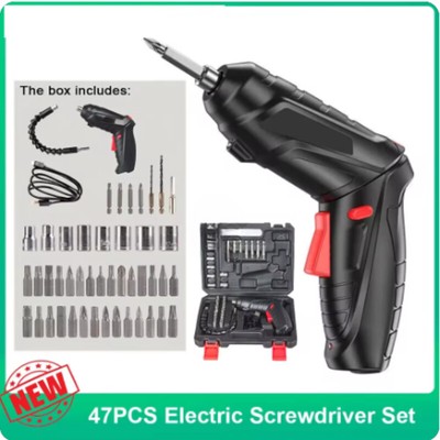 7in1Cordless Mini Rechargeable Electric Screwdriver Drill Bits Set Power Tool