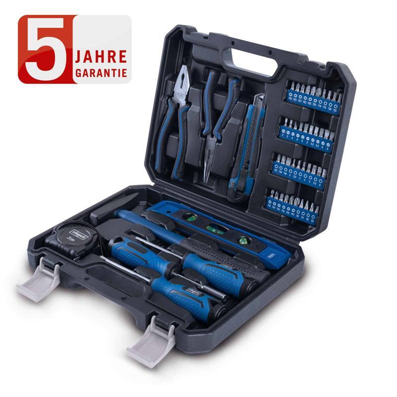 Scheppach Werkzeugkoffer Wzk49 50-Tlg. Zangen Schraubendreher Bits Hammer