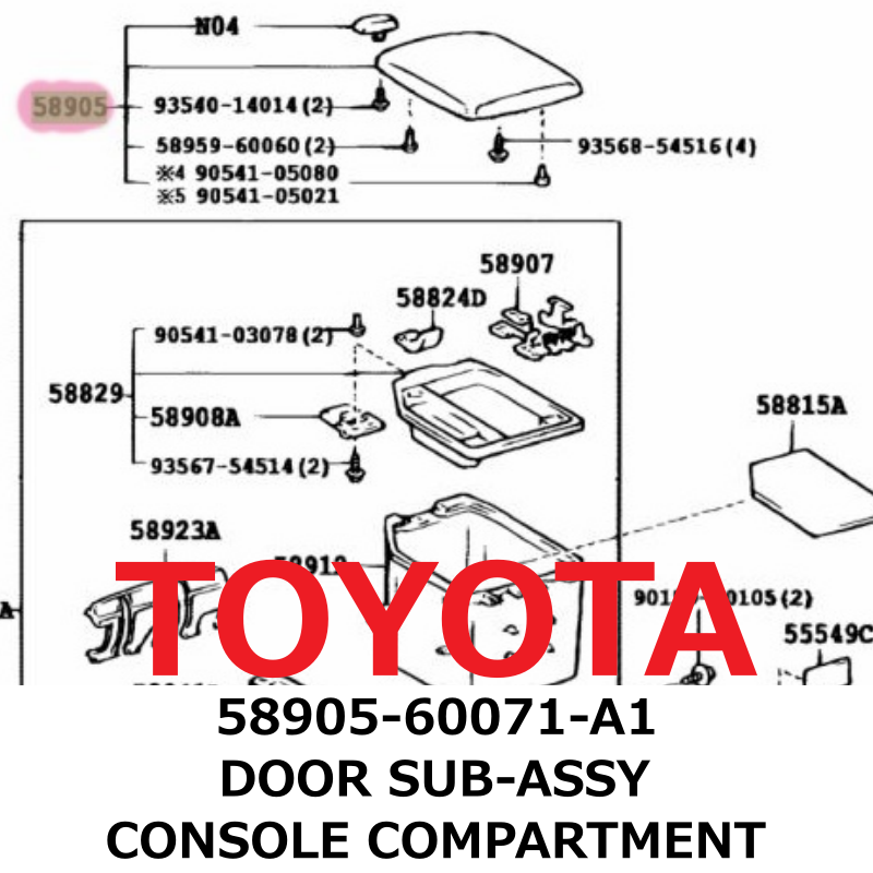 NEW】Toyota Genuine Land Cruiser DOOR SUB-ASSY CONSOLE