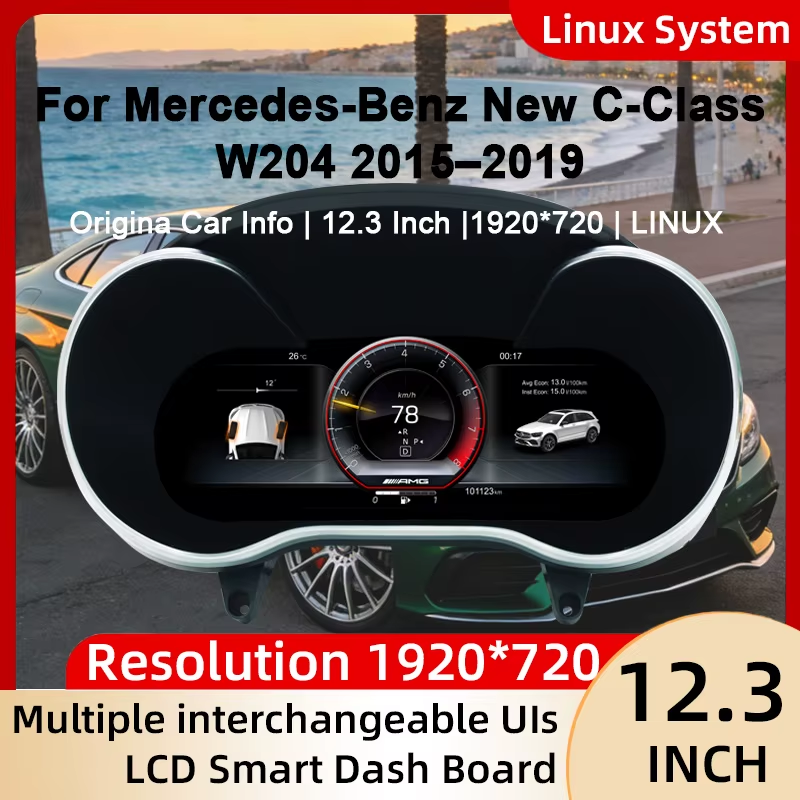 Digital Instrument Cluster For Mercedes-Benz New C-Class W204 2015–2019 Speedome