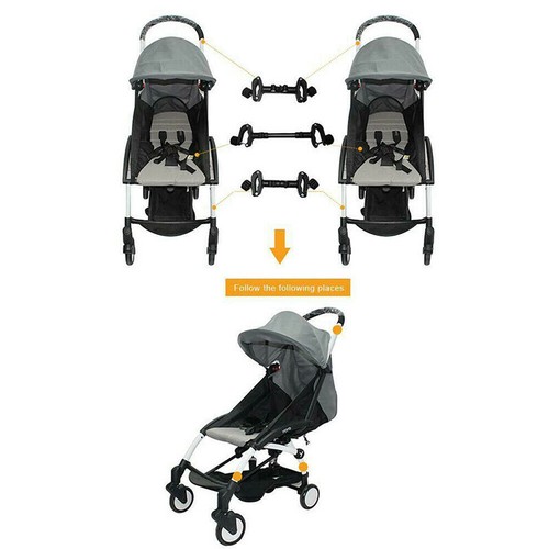 3 TLG TWIN KINDERWAGEN ANSCHLÜSSE BUGGY DOPPEL STECKER VERBINDUNG HAKEN ADAPTER