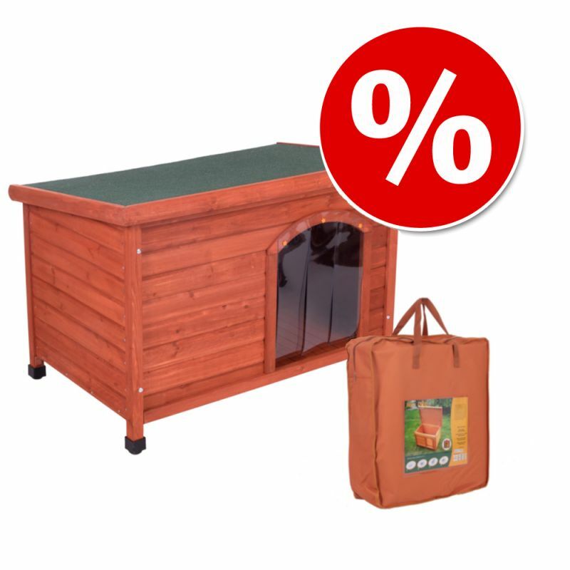 Hundehütte Hundehaus Haus Flachdach Hund Wetterfest  mit Isolierung Thermo Holz