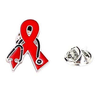HIV Lapel Pin HIV Brooch Delicate Ribbon Brooches Surviving HIV Awareness Lapel