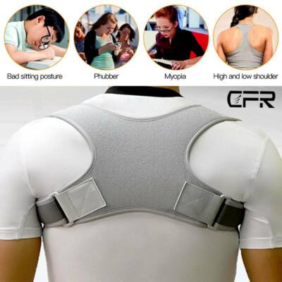 Posture Corrector Support Neoprene Lumbar Back Shoulder Brace Belt for Women Men
