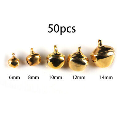 50PCS Gold Silver Craft Bells Tiny Jingle Charm Pendant Christmas Home Decor LOT