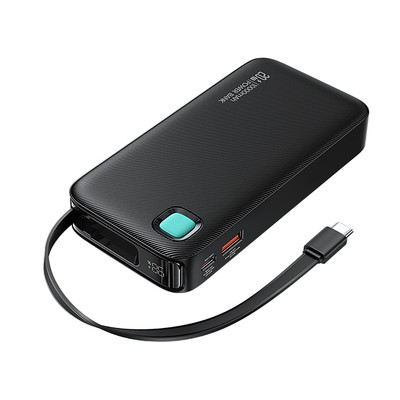10000mAh PD Power Bank Charger With Built In Cable For iPhone Samsung Huawei Mi