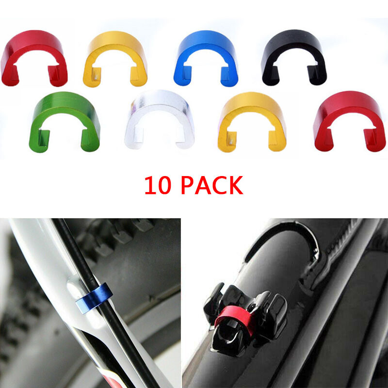 10pcs MTB Bicycle Bike C-Clips Buckle Brake Cable Line Guide Tubing Fixed Clamp