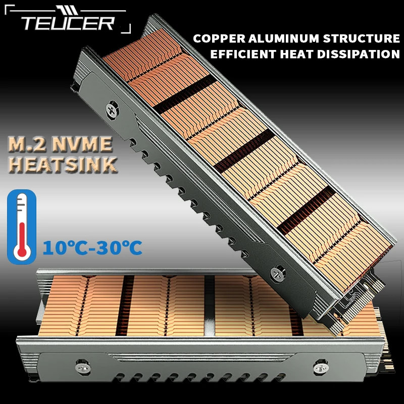 2280 SSD M.2 NVME Radiator Copper Aluminum Alloy PC Efficient Radiator with 8w/M