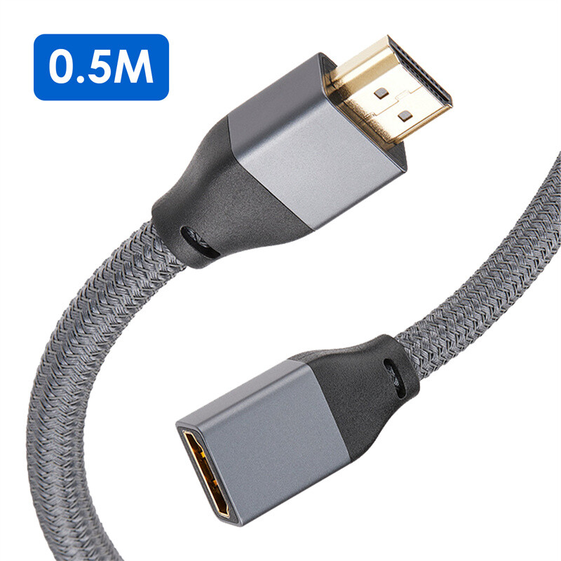 HDMI 2.1 Male to Female Extension Cable 8K@60Hz Cord High Speed 48Gbps Braided