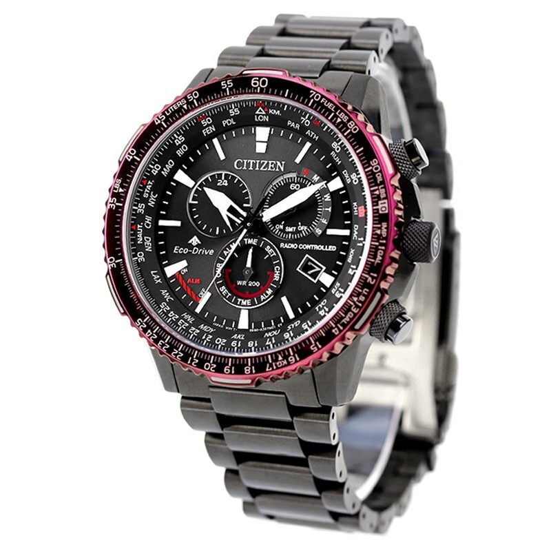 Pre-owned Citizen Promaster Sky Cb5009-55e Black Eco-drive Radio Direct Flight Men Watch