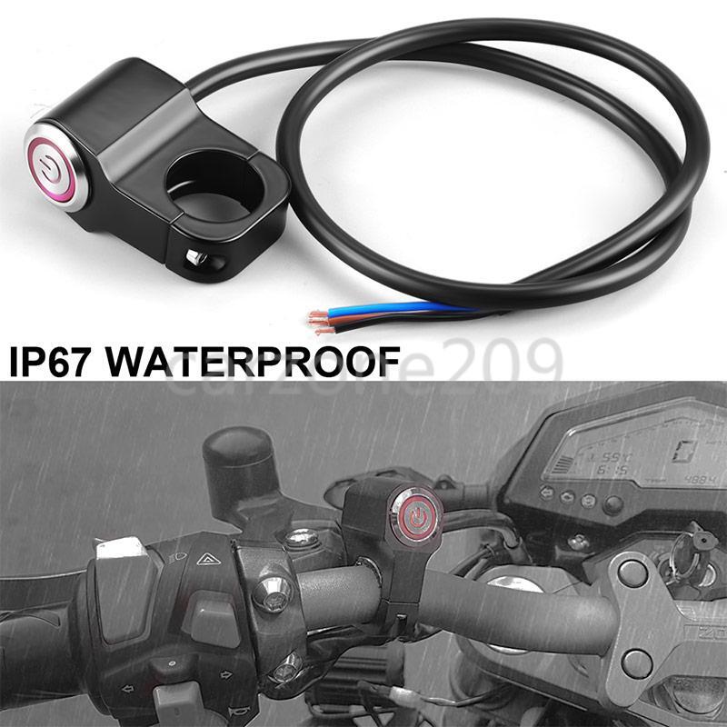 Motorcycle Handlebar 12V Dirt Bike Light Switch On/Off LED- Fits 7/8" Handlebars