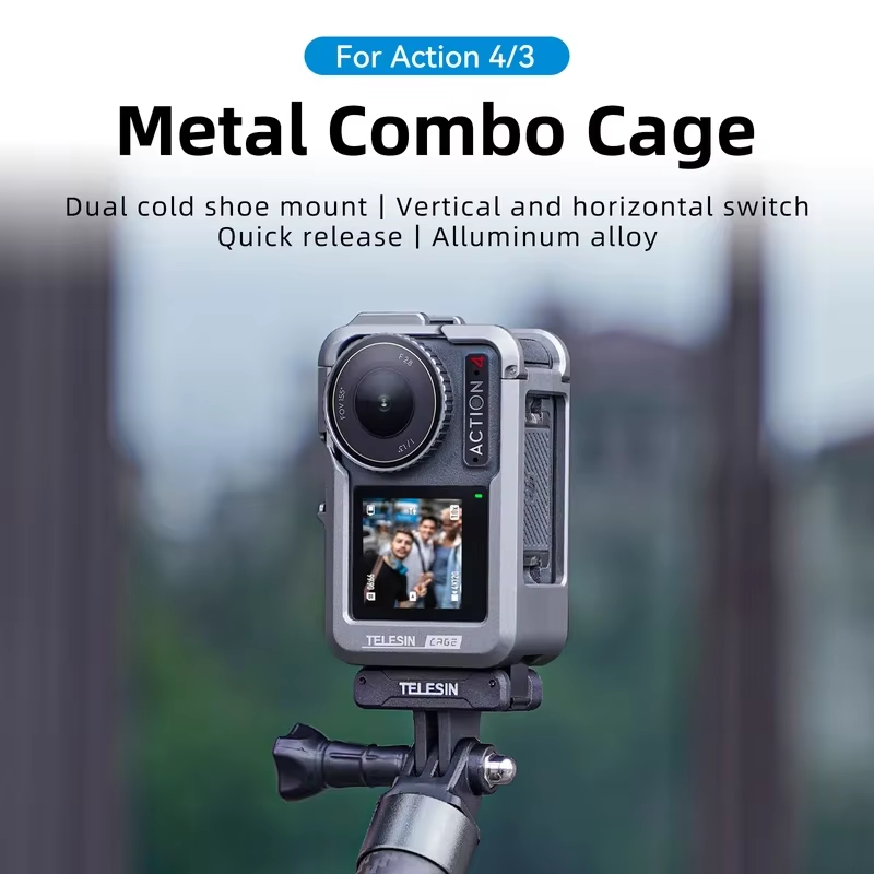 Aluminum Frame Protective Case for DJI Action 3/4 - Vertical Shooting & Shockpro